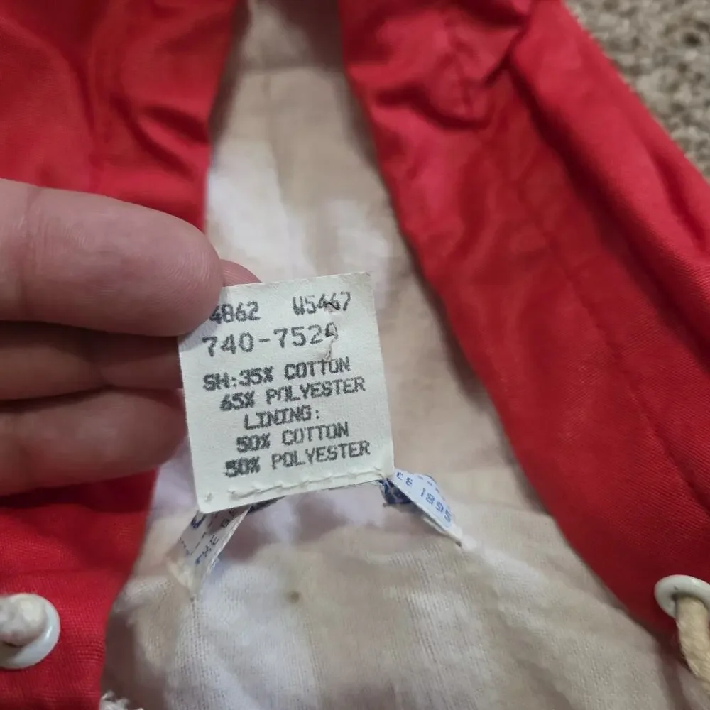 Vintage OshKosh Bgosh Windbreaker Jacket 18M Months Red Blue Full Zip Hooded 90s
